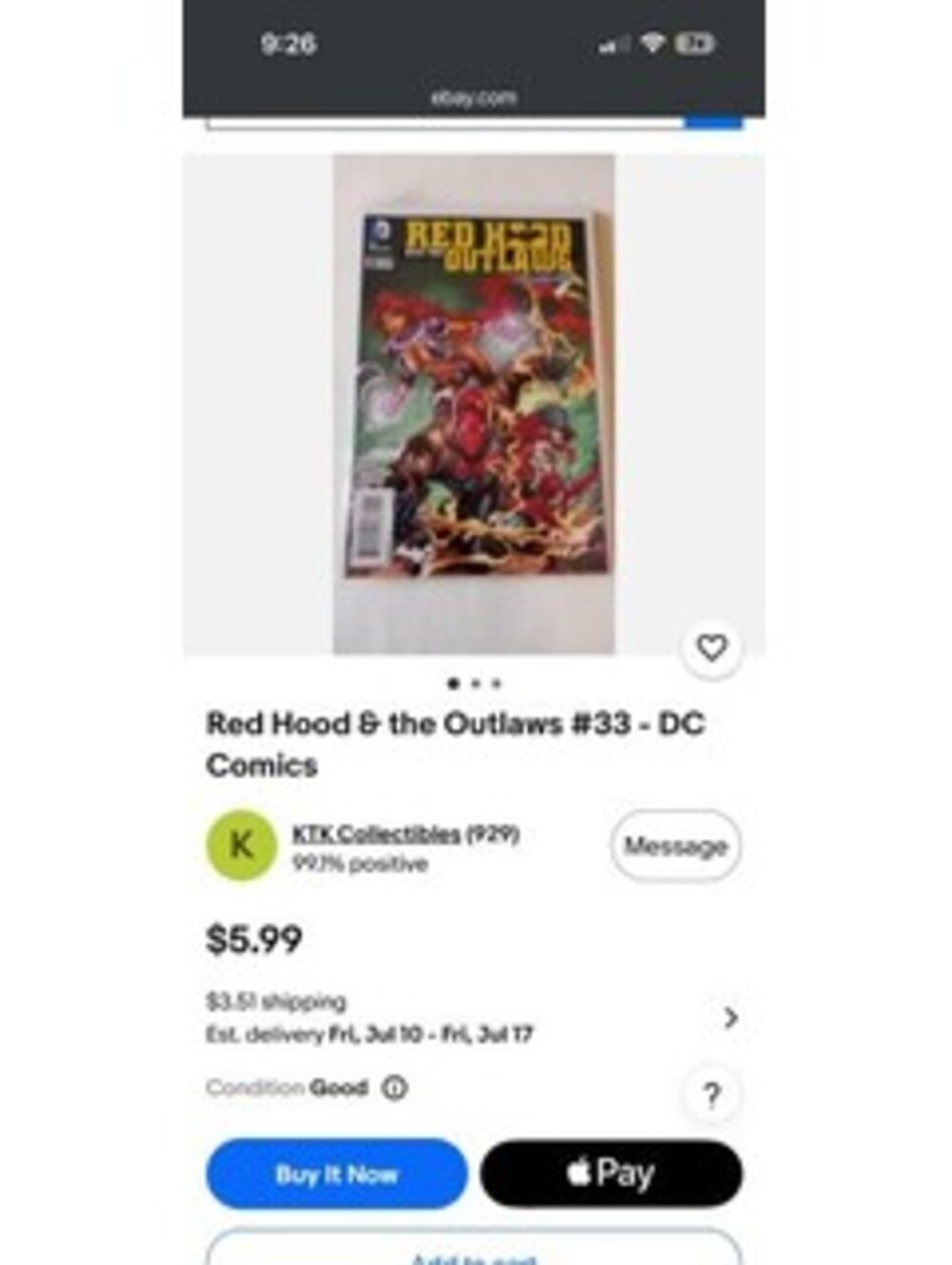 Red Hood & the Outlaws #33 Comic Book
